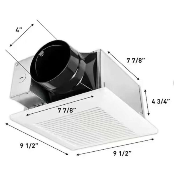 Whisper Mighty Pick-A-Flow 70/90 CFM Ceiling/Wall Bathroom Exhaust Fan, Energy Star with 9 in. x 9 in. Grille Footprint